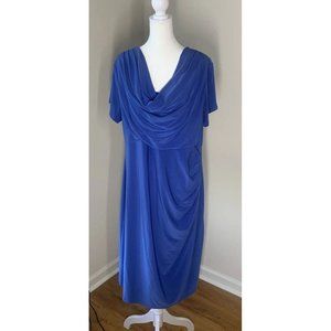 CATO Woman Dress Women's Size 20W Blue Stretch Lined Midi